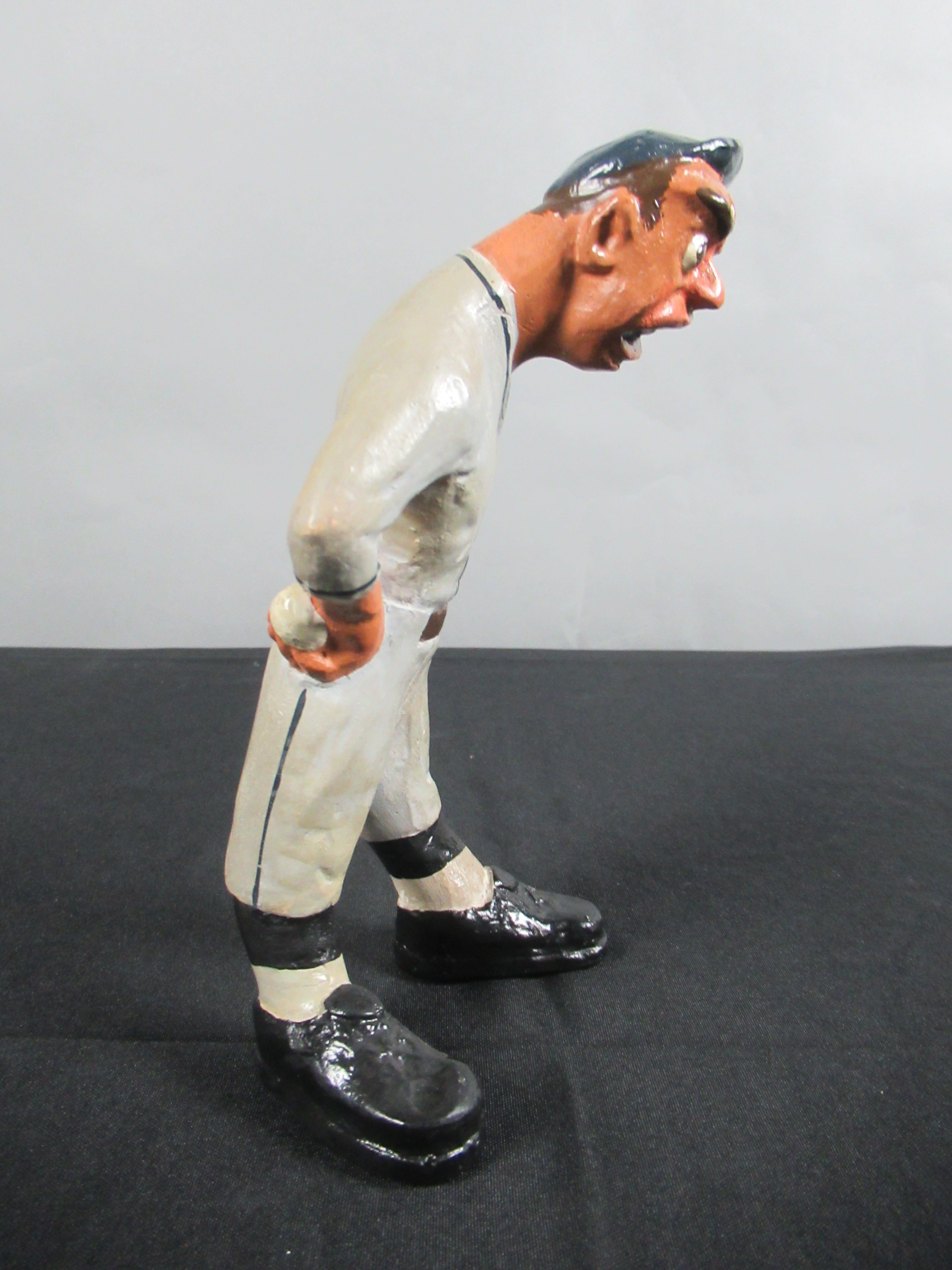 VINTAGE Baseball Figure Trio Set - L. L. Rittgers (c. 1940s) Collectible Sport Chalkware Statuettes